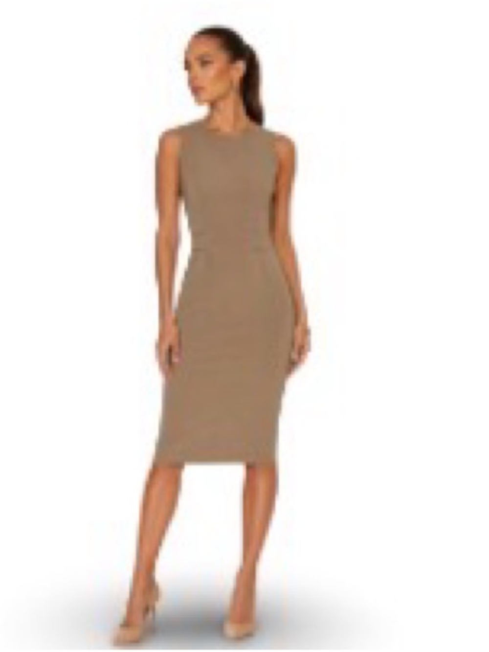 T Tahari Tan Sleeveless Sheath Dress; NWT size 2